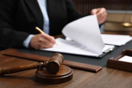 Judge signing documents