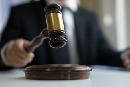 Judge hitting his gavel