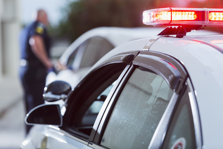 Police pulling driver over