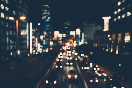 City streets at night